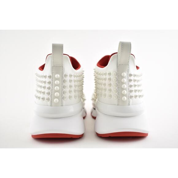 Christian Louboutin Spike Sock Donna Flat Snow White Red Neoprene Sneaker 36 - Picture 9 of 10